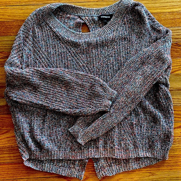 Express multicolor knit sweater open back - Picture 4 of 9